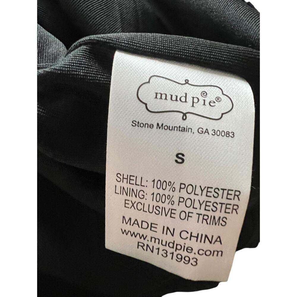 Mud Pie Shift Dress Womens Small Black Animal Print Ruffle Bell Sleeve - Picture 7 of 7